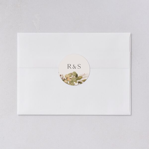 Eucalyptus Edges Wedding Stickers Thyme Circle