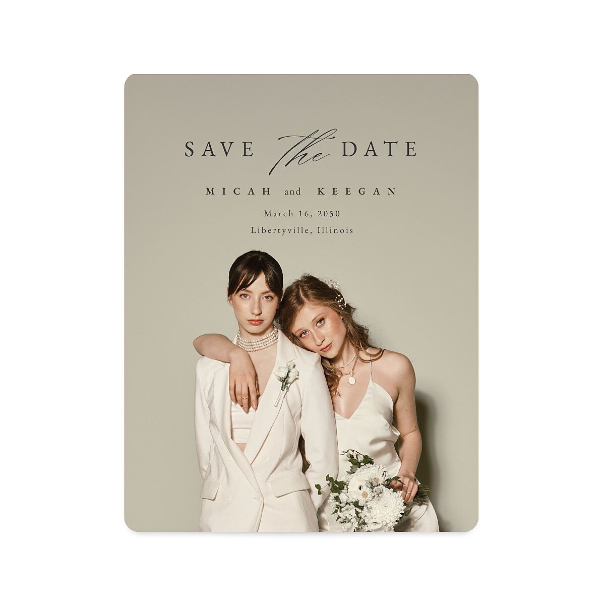 Illustrated Vines Save The Date Magnets