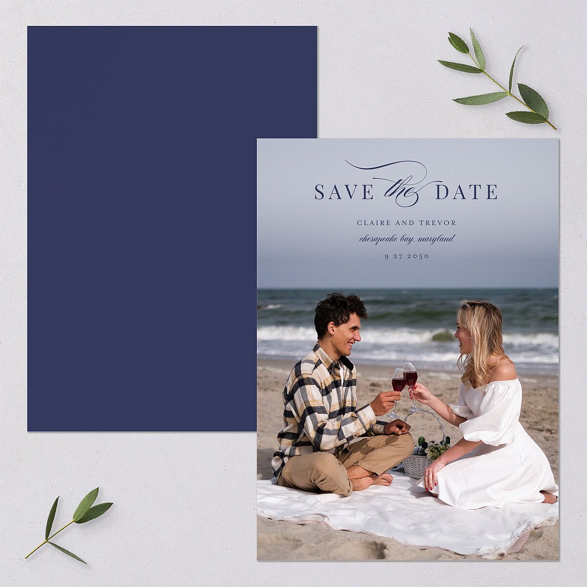 Elegant Lighthouse Save The Date Cards — view 1