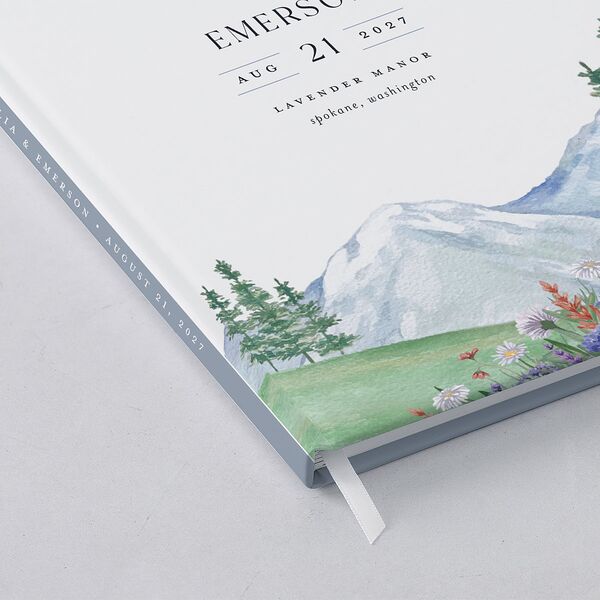 Mountain Wildflowers Guest Books Dusty Blue