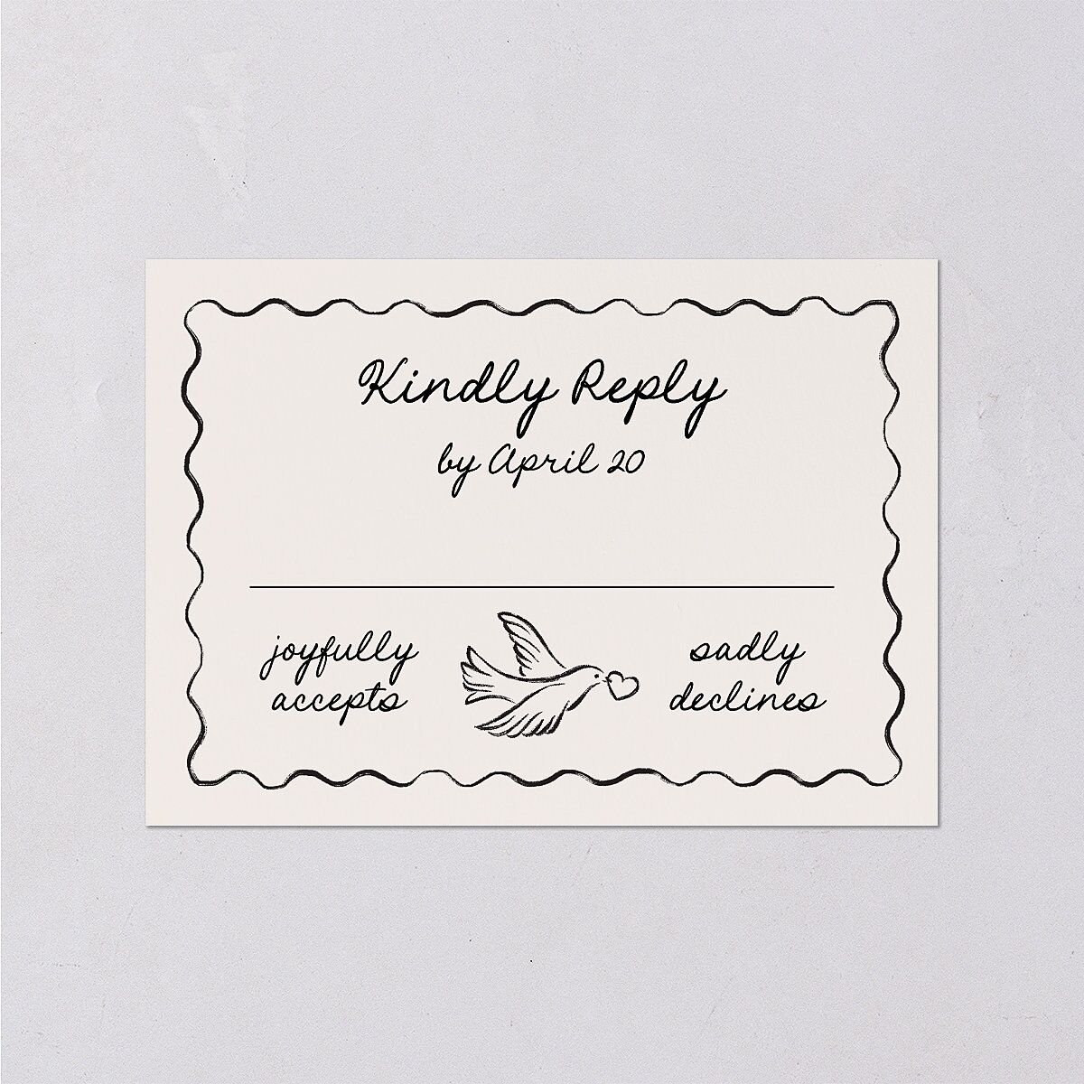 Vintage Lovebird Banner Wedding Response Cards Linen Signature Standard