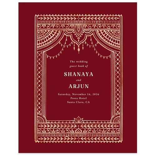 Indian Painted Henna Guest Books Garnet