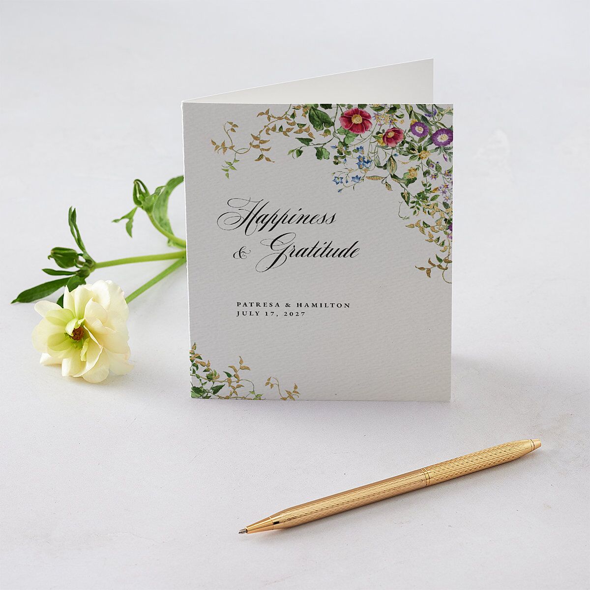 Opulent Garden Foil Thank You Cards — view 1