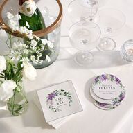Romantic Wisteria Bridal Shower Wedding Day Coasters Purple Petal Cardboard Circle