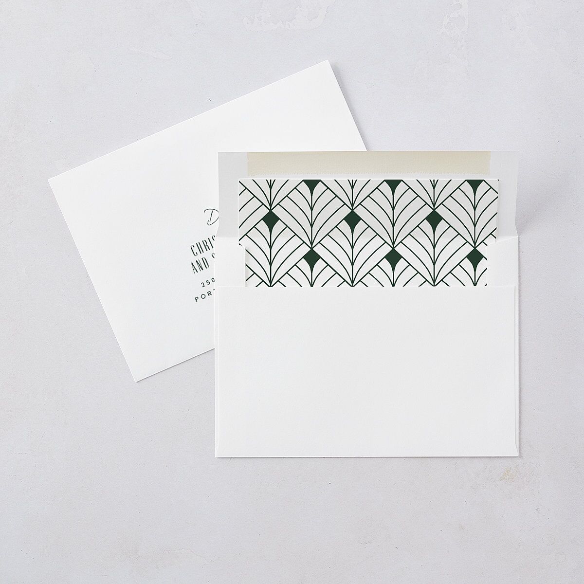 Ornate Elegance Wedding Invitations Rose Gold Dark Emerald Signature Blank No