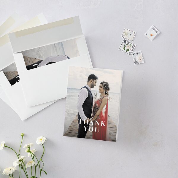 Vibrant Floral Thank You Cards Deep Claret