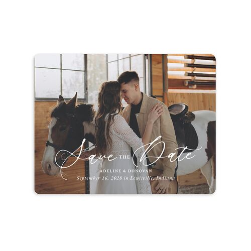 Farmhouse Lights Save The Date Magnets Almond Magnet Paper