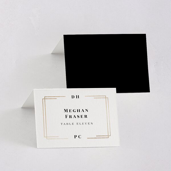 Framed Photo Foil Place Cards Gold Pure White Signature