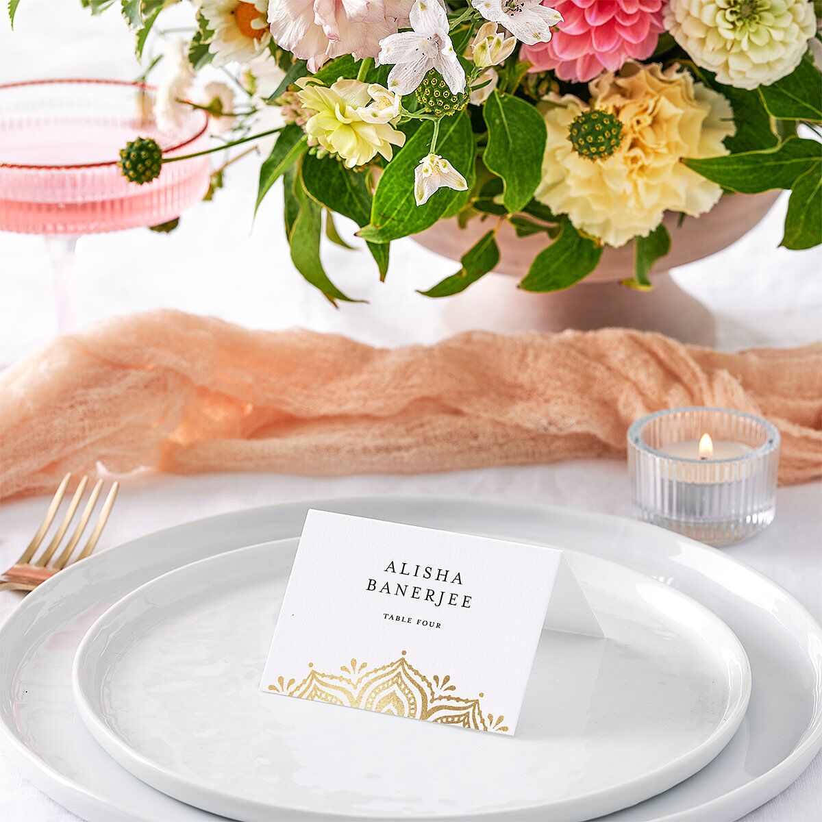 Gilded Adornment Place Cards — view 2