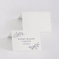 Natural Monogram Place Cards Midnight Navy Signature