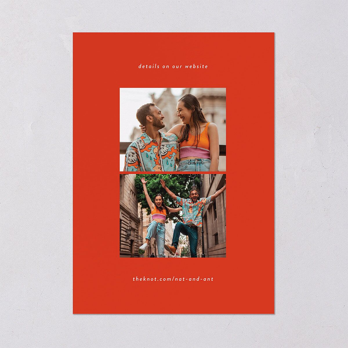 Modern Retro Type Save the Date Cards Scarlet Signature smooth Blank No Standard