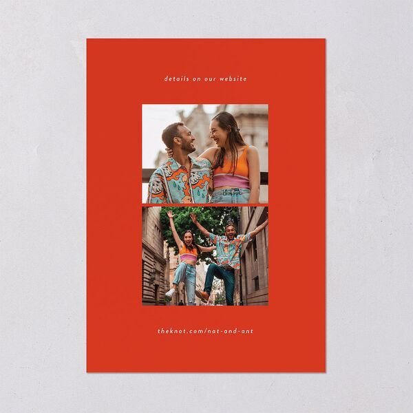 Modern Retro Type Save the Date Cards Scarlet Signature smooth Blank No Standard