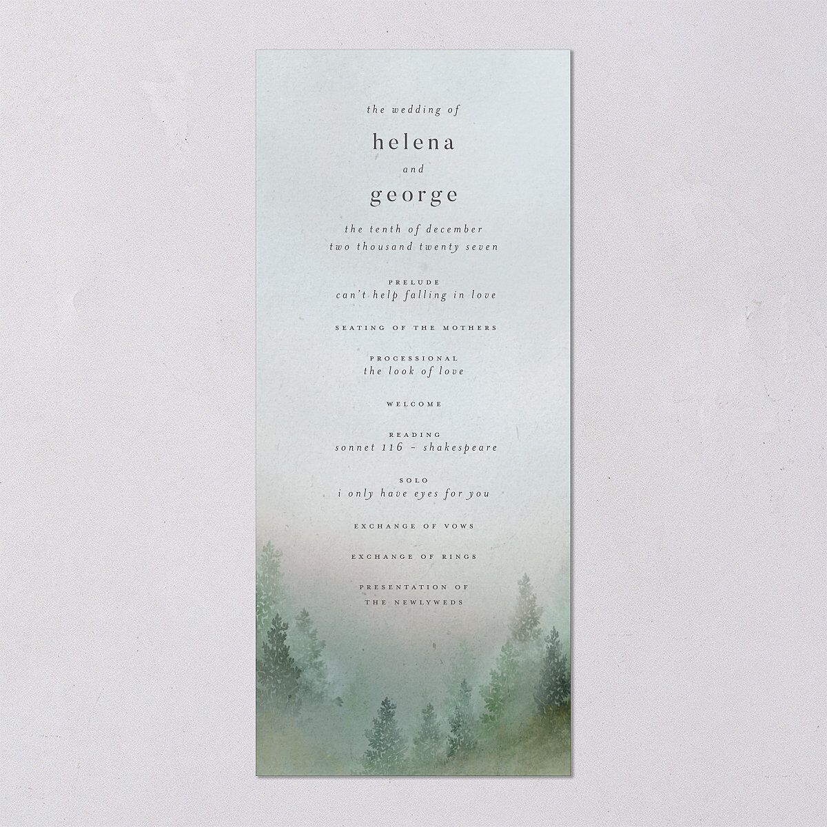 Mountain Mist Wedding Programs — view 6