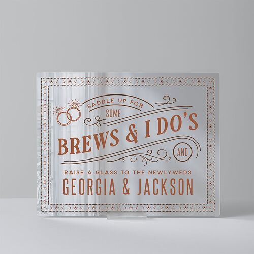 Western I Do BBQ Mirrored Acrylic Menu Tabletop Sign Small Saddle Tabletop Menu Mirrored Acrylic S Standard