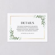 Greenery Frame Foil Wedding Enclosure Cards Gold Pure White Signature Standard