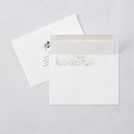 Elegant Greenery Wedding Invitations Pure White Signature Blank No Standard