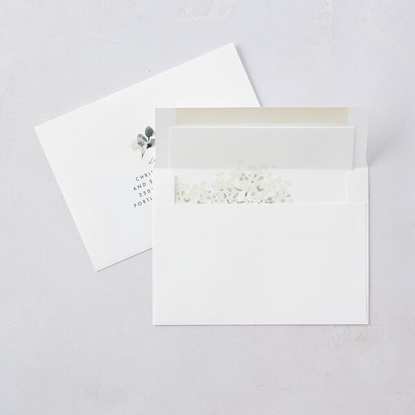 Elegant Greenery Wedding Invitations Pure White Signature Blank No Standard