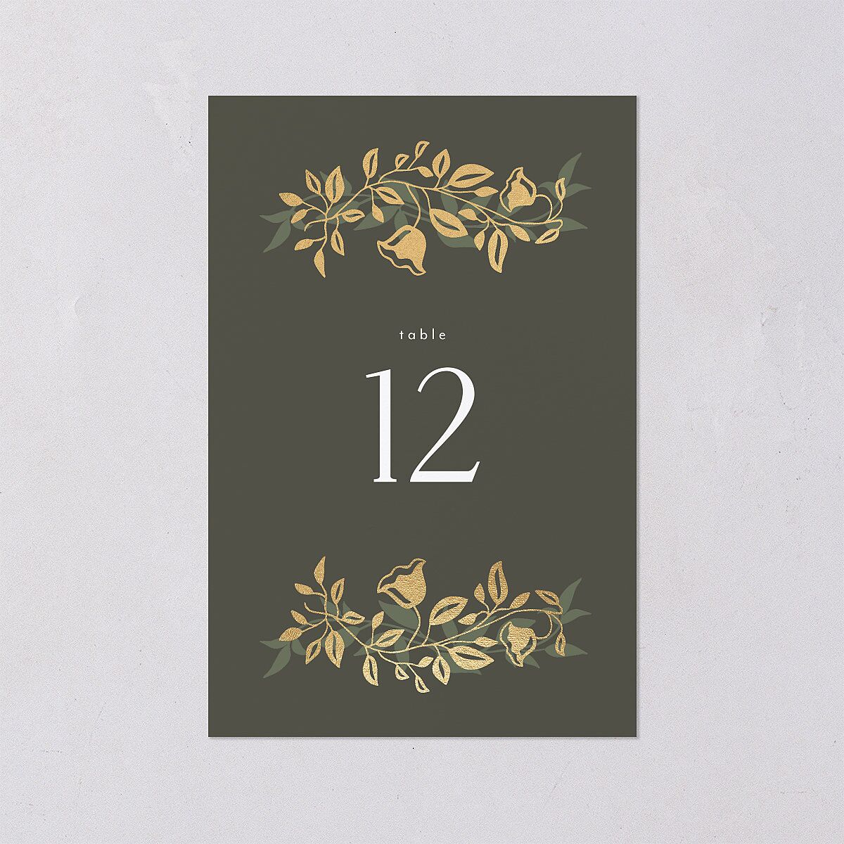 Rustic Nouveau Table Numbers Gold Hunter Green Signature
