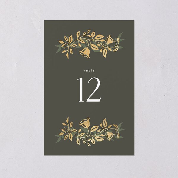 Rustic Nouveau Table Numbers Gold Hunter Green Signature