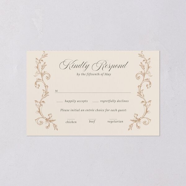 Vintage Regency Monogram Frame All-in-One Wedding Invitations Champagne Signature Light Both Recipient and Return Addresses No