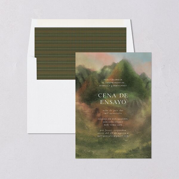 Cordillera Rehearsal Dinner Invitations Olive Signature Blank Standard
