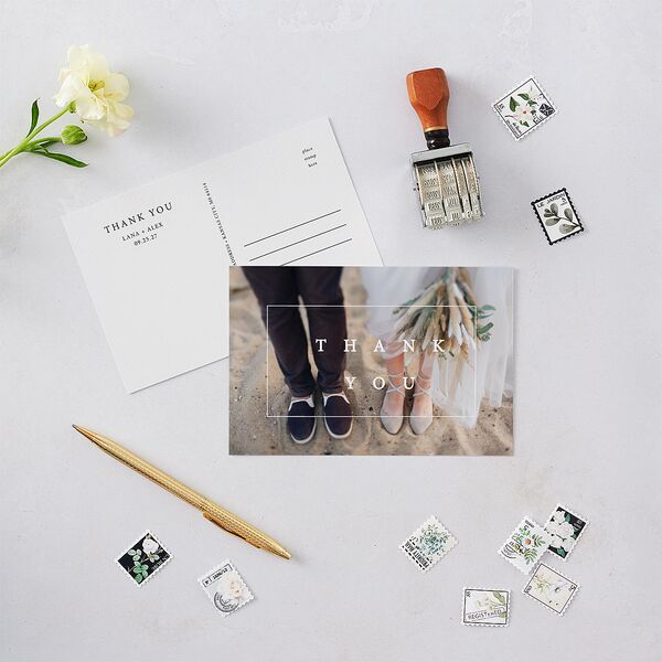 Natural Palette Thank You Postcards Pure White