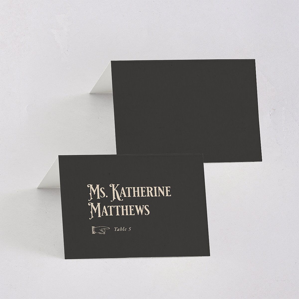 Steampunk Vintage Place Cards Charcoal Signature