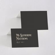 Steampunk Vintage Place Cards Charcoal Signature
