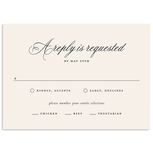 Vintage Oval Monogram Wedding Response Cards Midnight Signature Standard