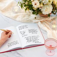 Double Happiness Wedding Guest Book Scarlet