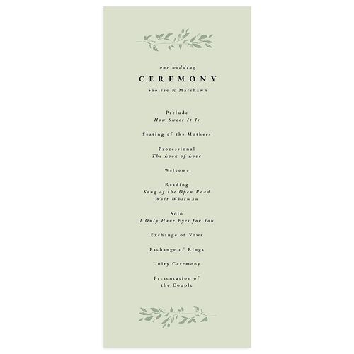 Dainty Frame Wedding Programs Thyme Signature