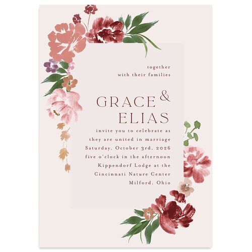 Autumn Romance Wedding Invitations Rust Signature Blank No