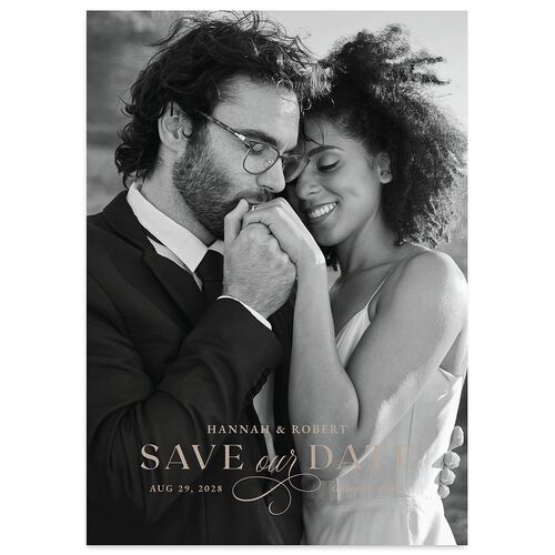 Antique Scallop Frame Save the Date Cards Midnight Signature smooth Blank No Standard