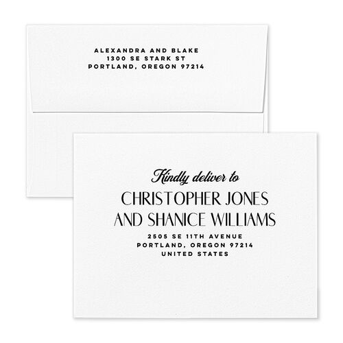 Destination Save the Date Magnet Envelopes Pure White White Both Recipient and Return Addresses Signature Standard