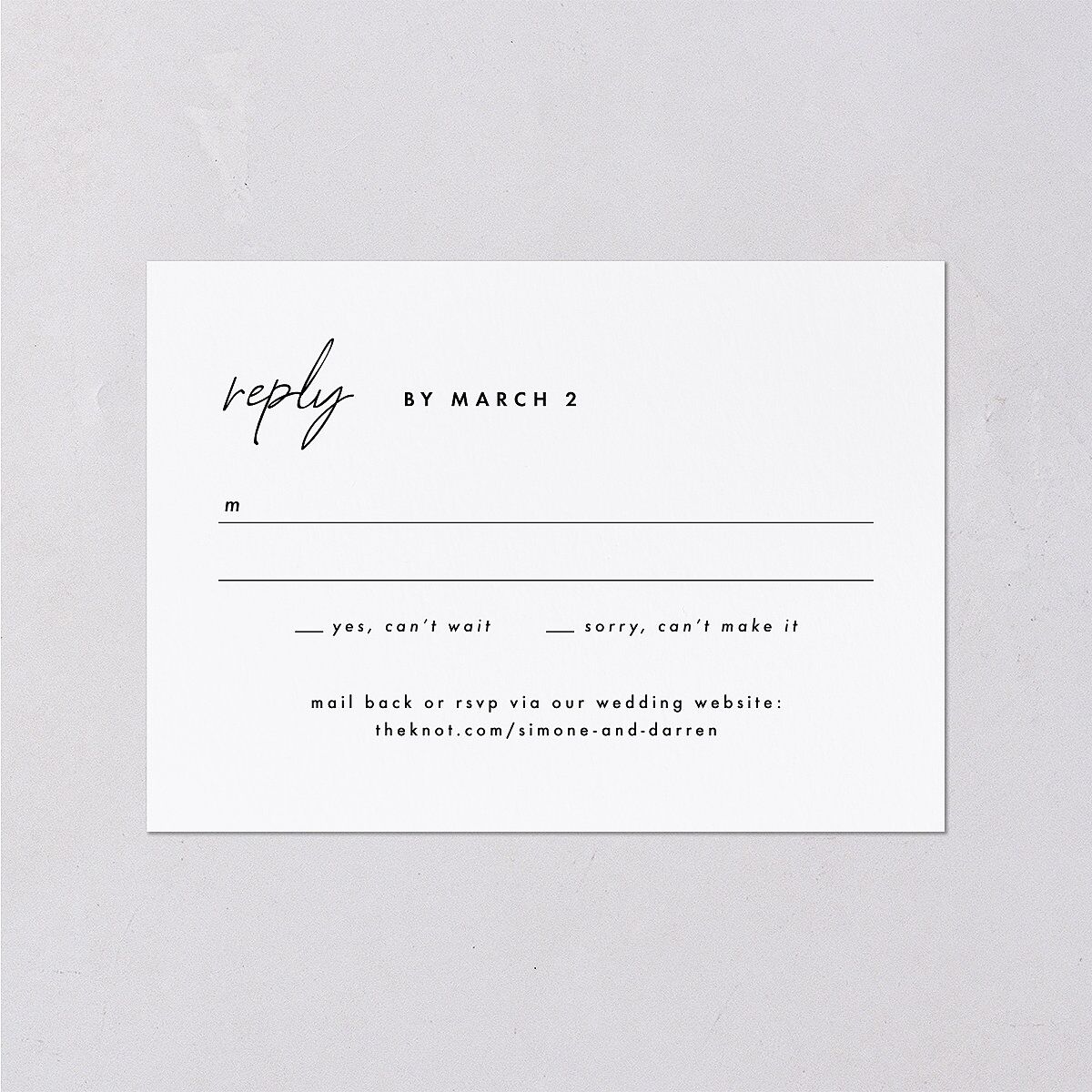 Arched Photo Wedding Response Cards Sand Signature Standard