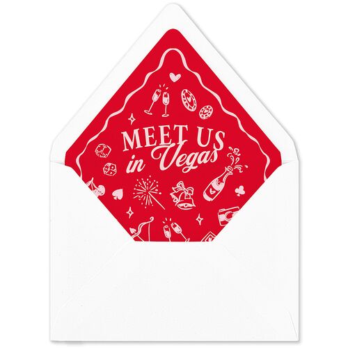 Hand Drawn Las Vegas Hearts Euro Envelope Liners Crimson Luxe