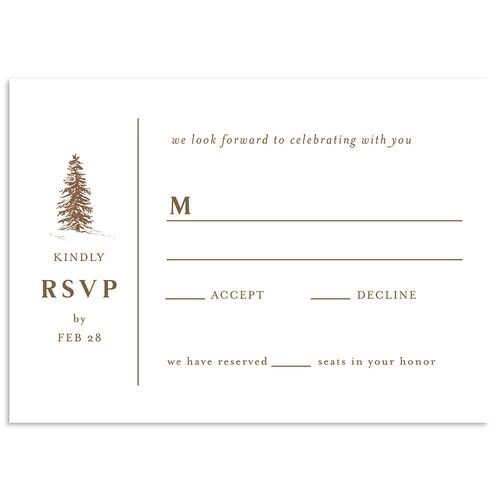 Etched Mountains Wedding Response Cards Sepia Signature Standard