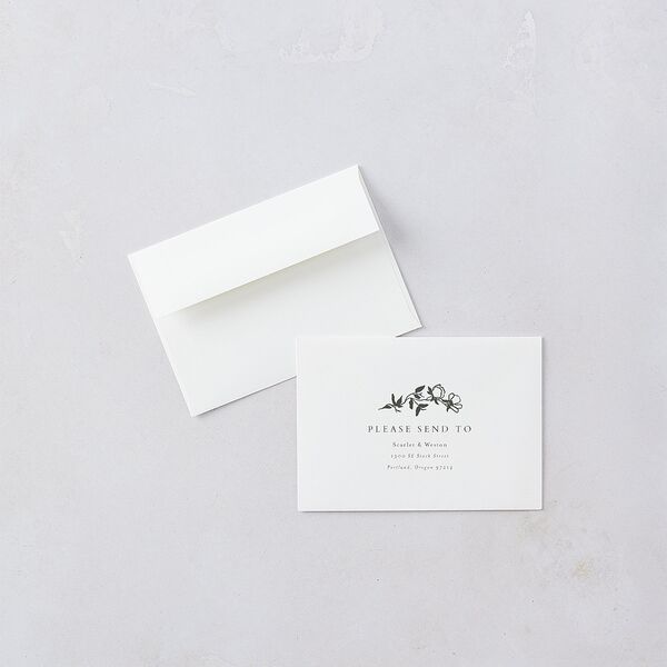 Delicate Vines Foil Wedding Response Cards Gold Hunter Green Signature Standard