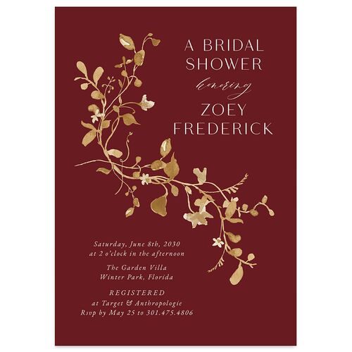 Curved Garland Bridal Shower Invitations Rust Signature Blank Standard