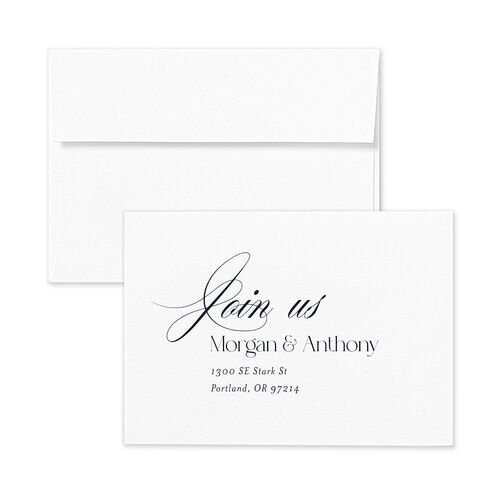 Romantic Movie Poster Response Card Envelopes White Navy Return Address Signature Standard