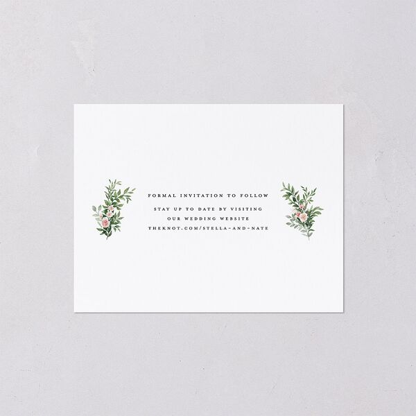 Floral Arc Save the Date Petite Cards Shell Pink Signature smooth Blank No Standard