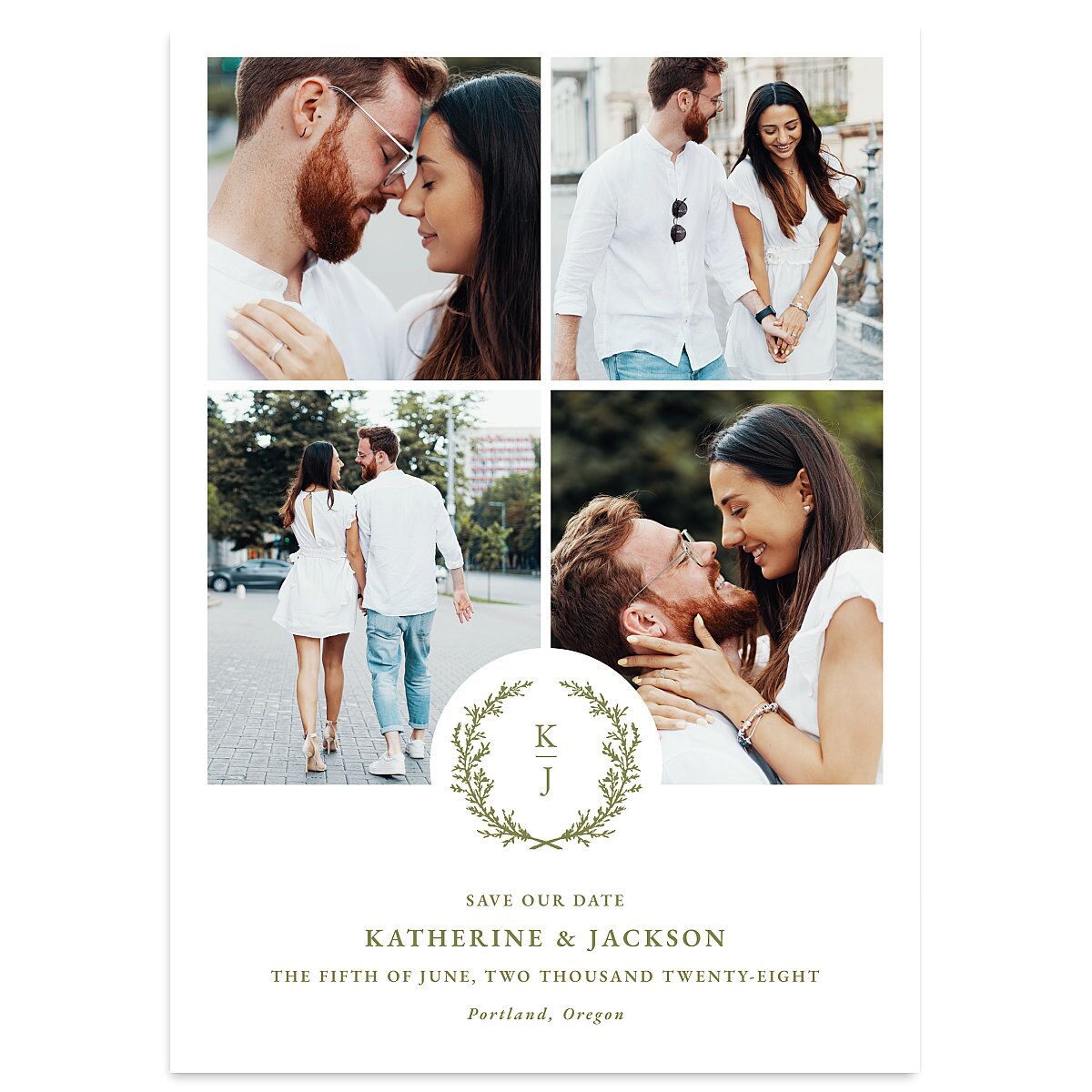 Monogram Branch Gallery Save the Date Cards
