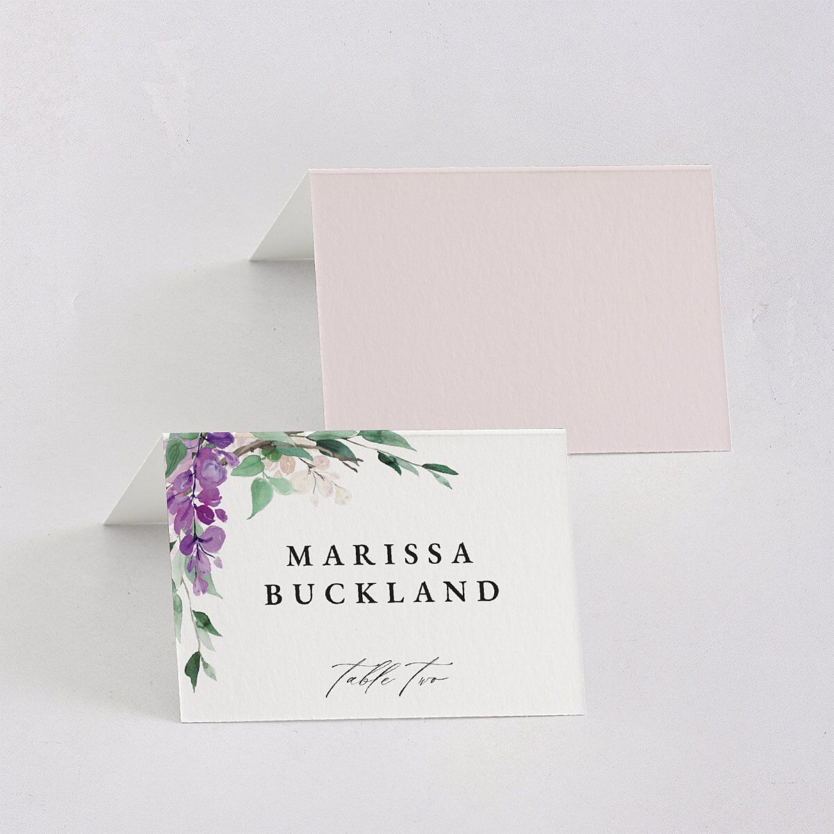Romantic Wisteria Place Cards Purple Petal Signature