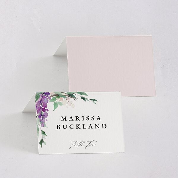 Romantic Wisteria Place Cards Purple Petal Signature