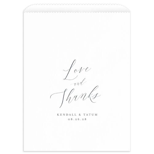 Muted Floral Favor Bags White Dusty Blue Wax-Lined Food Safe Paper