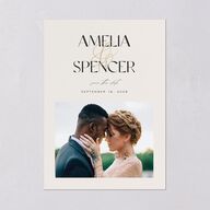 Together Save The Date Cards Gold Champagne Signature smooth Blank No Standard