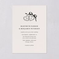 Hand Drawn Vintage Locket Wedding Invitations Linen Signature Blank No Standard