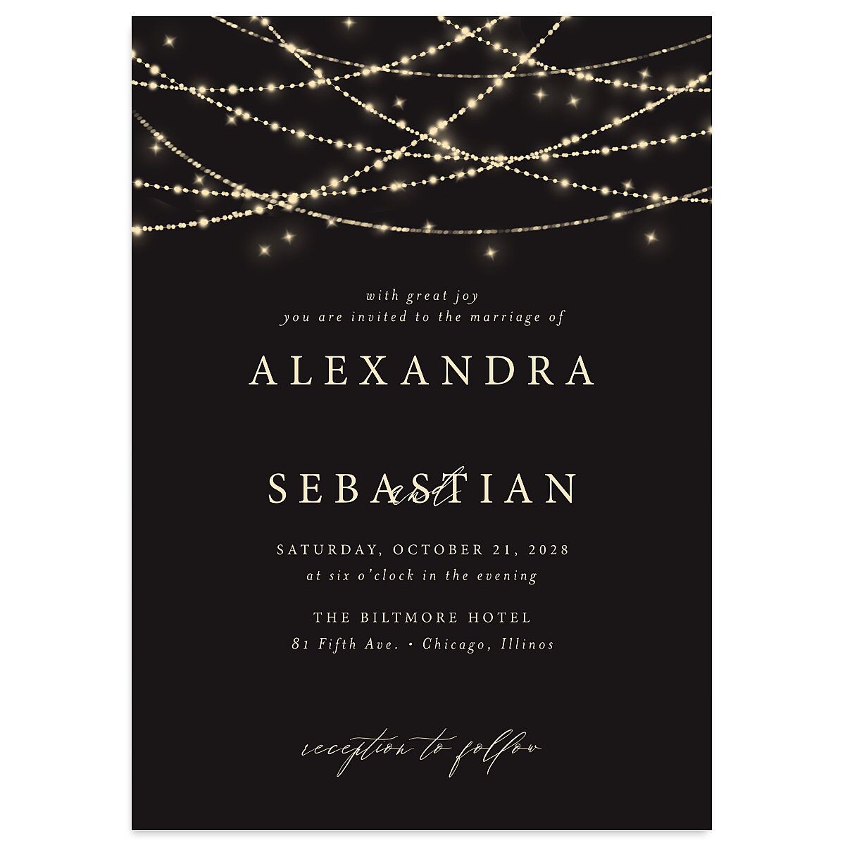 Elegant Lights Wedding Invitations