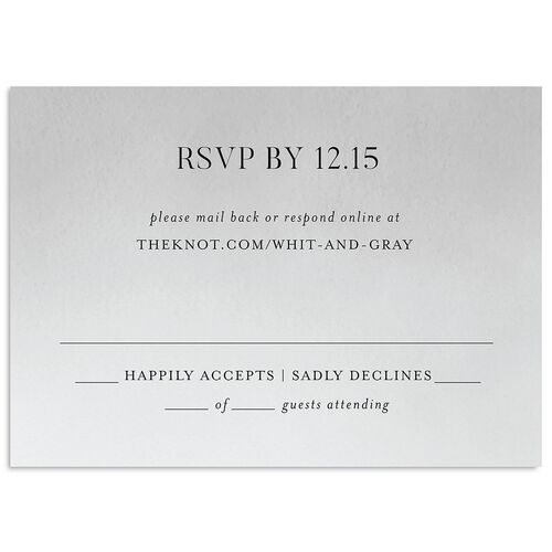Snowflake Branches Wedding Response Cards Midnight Signature Standard