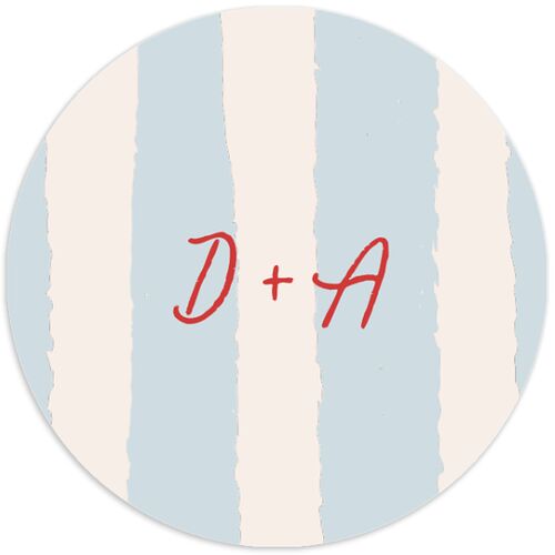 Eclectic Painted Stripes Wedding Stickers Red Clay Circle